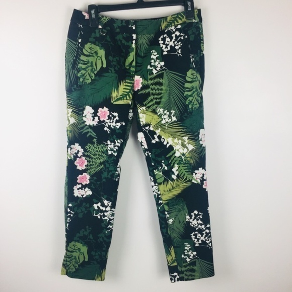 Adrianna Papell Cropped Floral Pants Sz 4